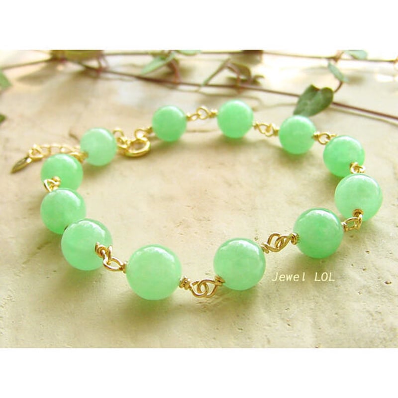 18Kゴールドと翡翠のブレスレット 18k金翡翠 ブレスレット