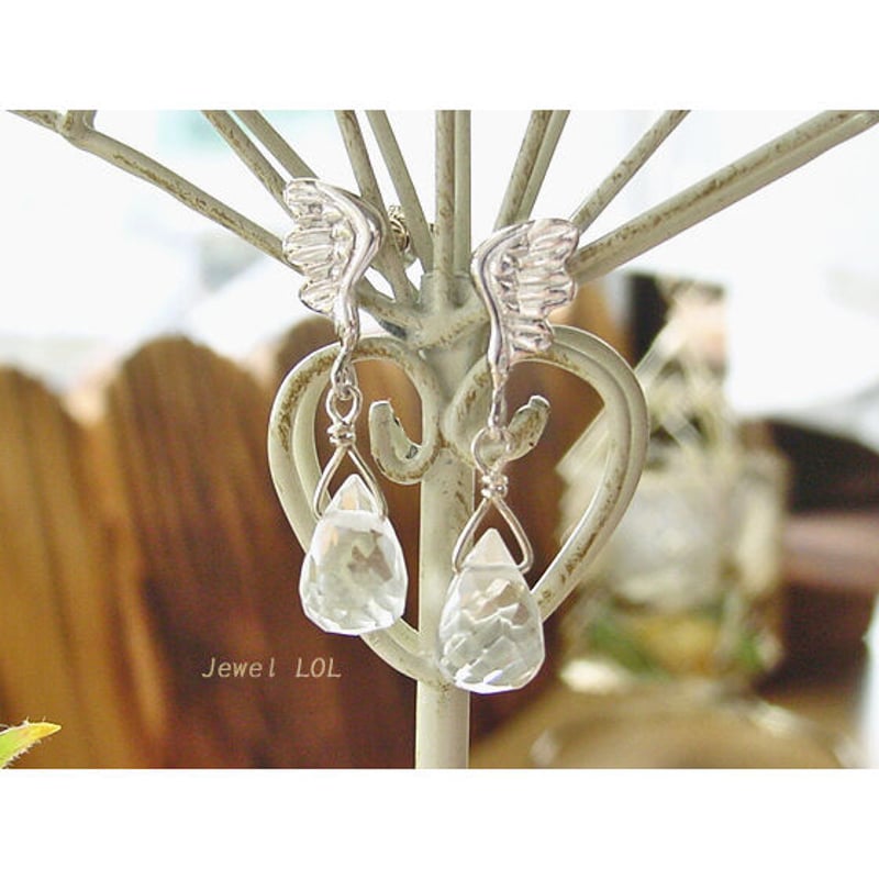 k18WG　本水晶 k18WG 水晶イヤリング 【公式通販】