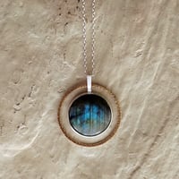 ラブラドライト 惑星ペンダント　地球ーthe Earthー/シルバーネックレス