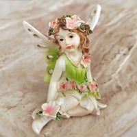 フラワーフェアリー・妖精の置物(palegreen-a)