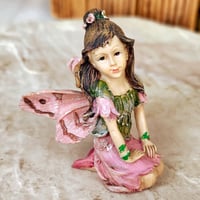 おすわりニンフ・妖精の置物(pink)