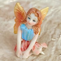 おすわりニンフ・妖精の置物(orangewings-b)