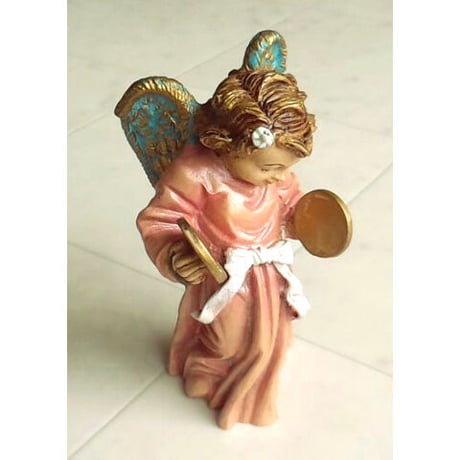 シンバルを持つ天使（ピンクローブ）～天使の置物～