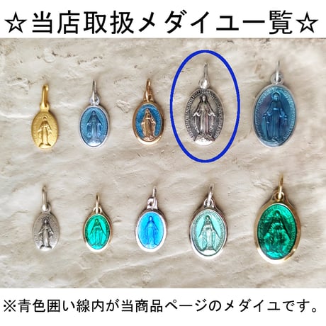 パリ・不思議のメダイチャーム(M)（いぶし銀風メタル）ペンダント&シルバーネックレス