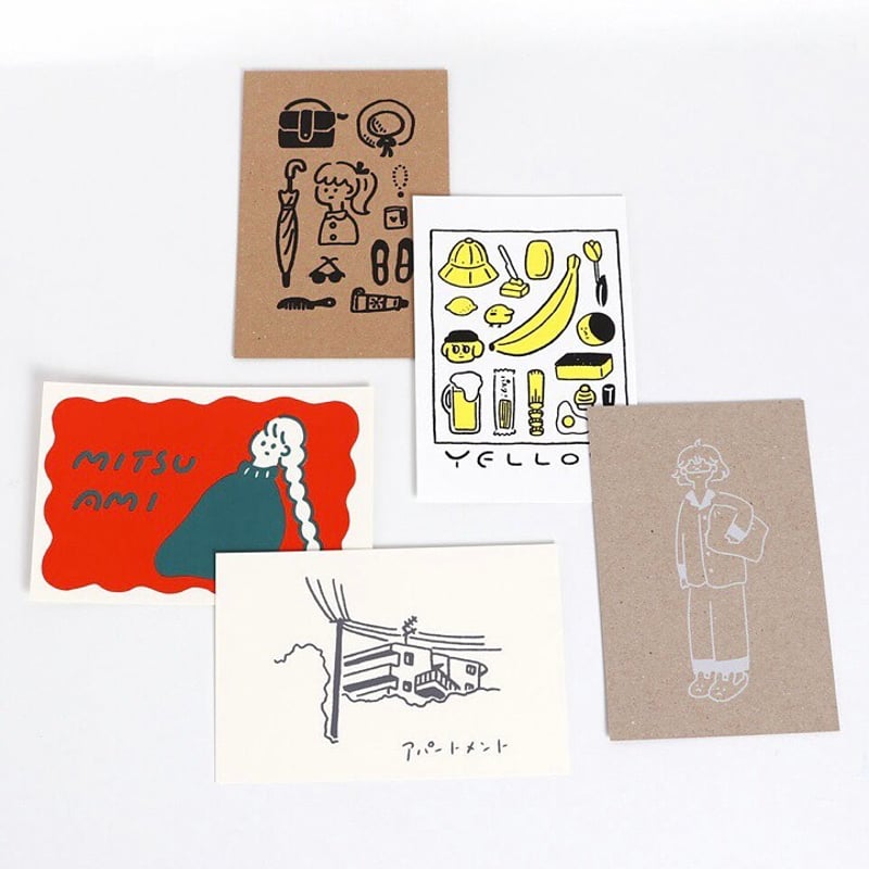 シルクスクリーンカード5枚セット | studio KURIKINTON