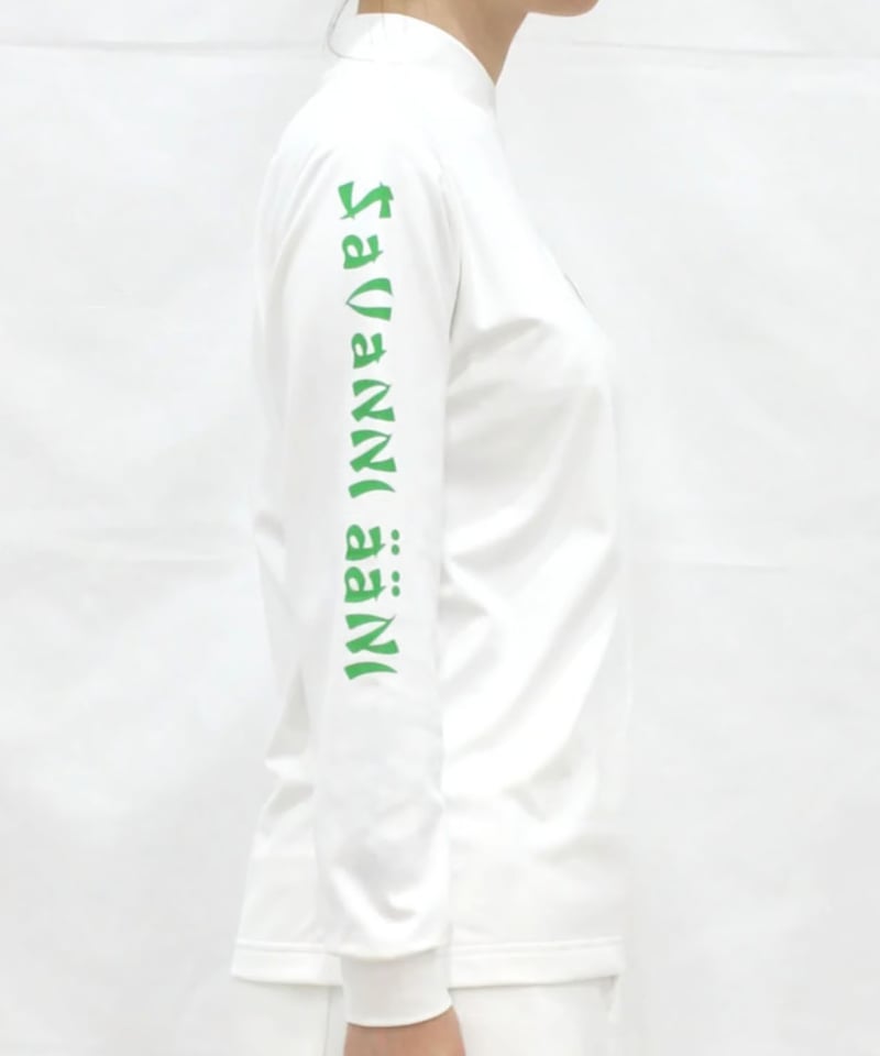 ロゴモックネックシャツ　グリーン　ユニセックスS モックネックTシャツ 26150530