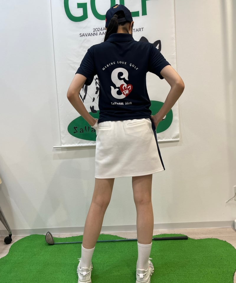 後ろS爆発ポロシャツ〔オフホワイト/イエロー/ネイビー〕【※オーダー