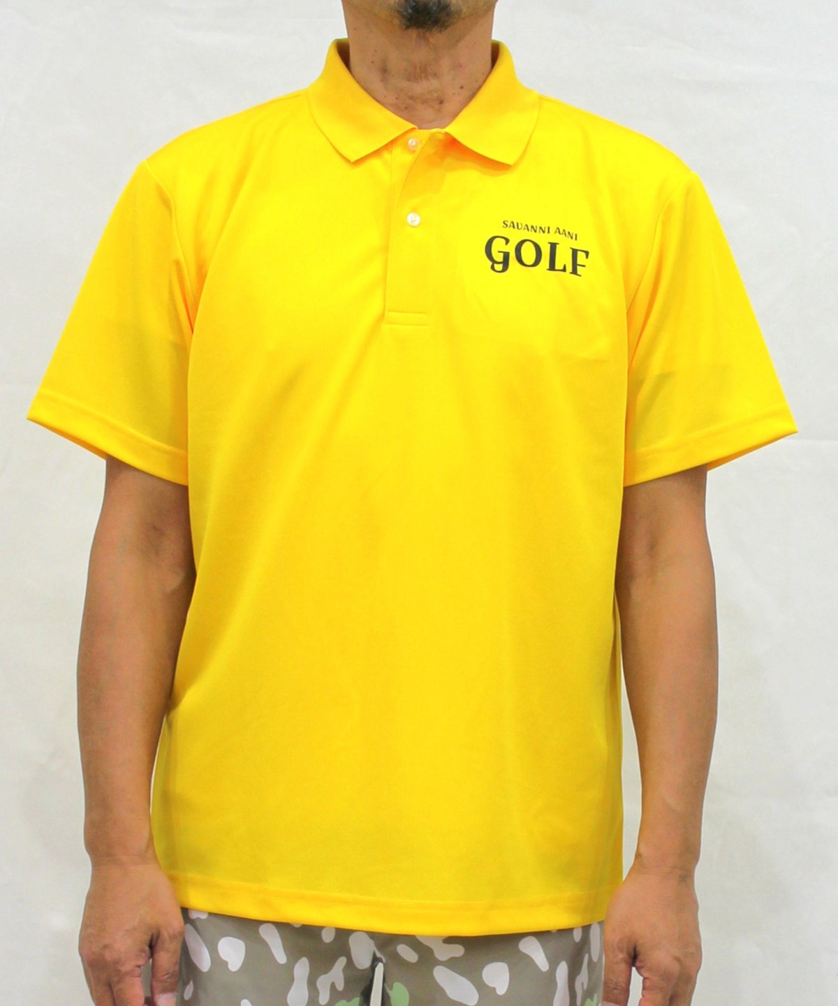 後ろS爆発ポロシャツ〔オフホワイト/イエロー/ネイビー〕【※オーダー