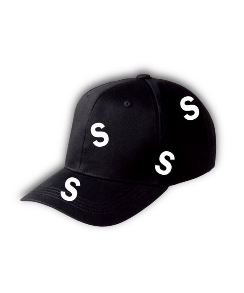 Sキャップ/ブラック×ワッペン色オフホワイト（※オーダーより1～2週間後