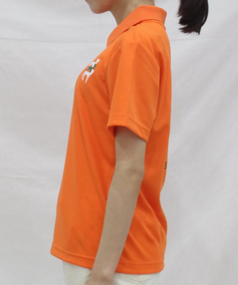 バックリカオンリングポロシャツ〔サックス/オレンジ/ブラック