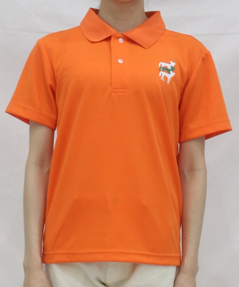 バックリカオンリングポロシャツ〔サックス/オレンジ/ブラック