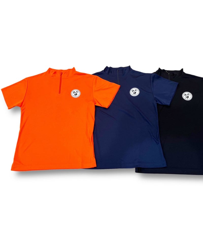 ○★新品未使用　G/FORE　モックネック　ロゴシャツ　36　オレンジ ワンポイントZIPモックネック〔オレンジ/ネイビー/ブラック