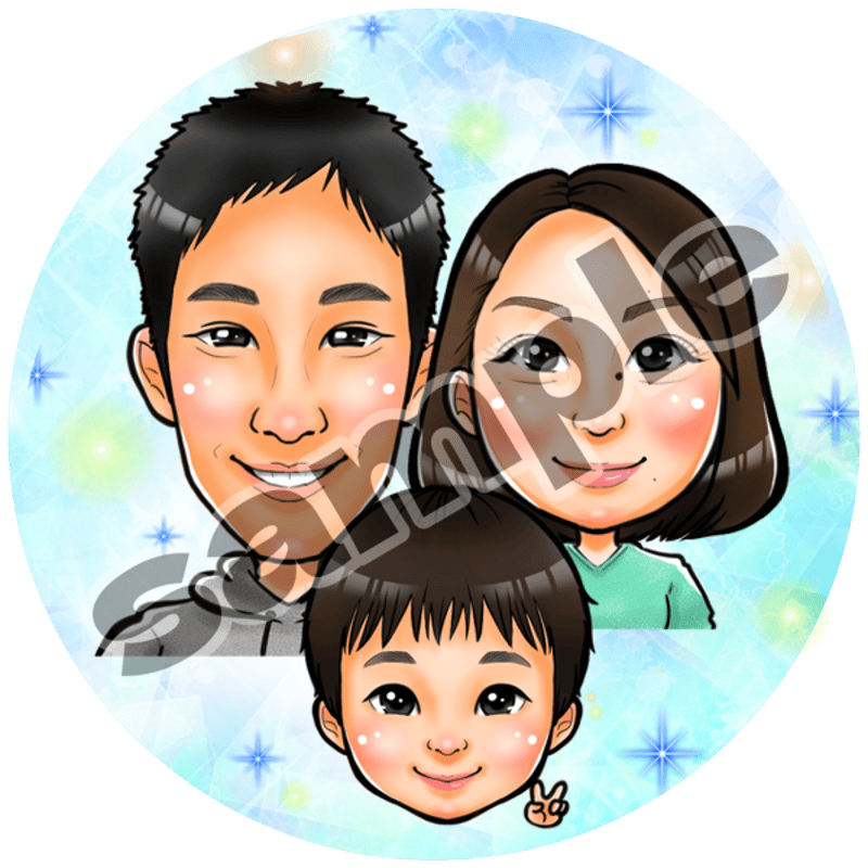 ⭐️デジタル似顔絵 【3名】 | 似顔絵mally.color 【ｶﾗﾌﾙPOP似顔絵】