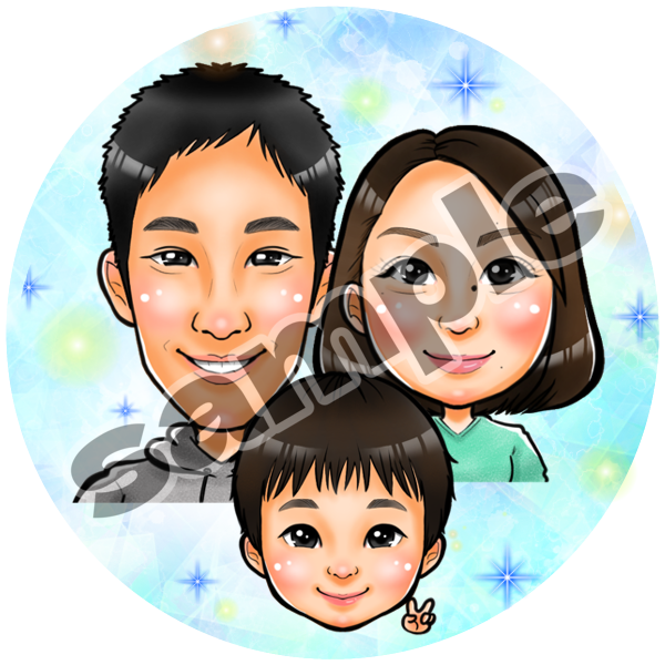 ⭐️デジタル似顔絵 【3名】 | 似顔絵mally.color 【ｶﾗﾌﾙPOP似顔絵】