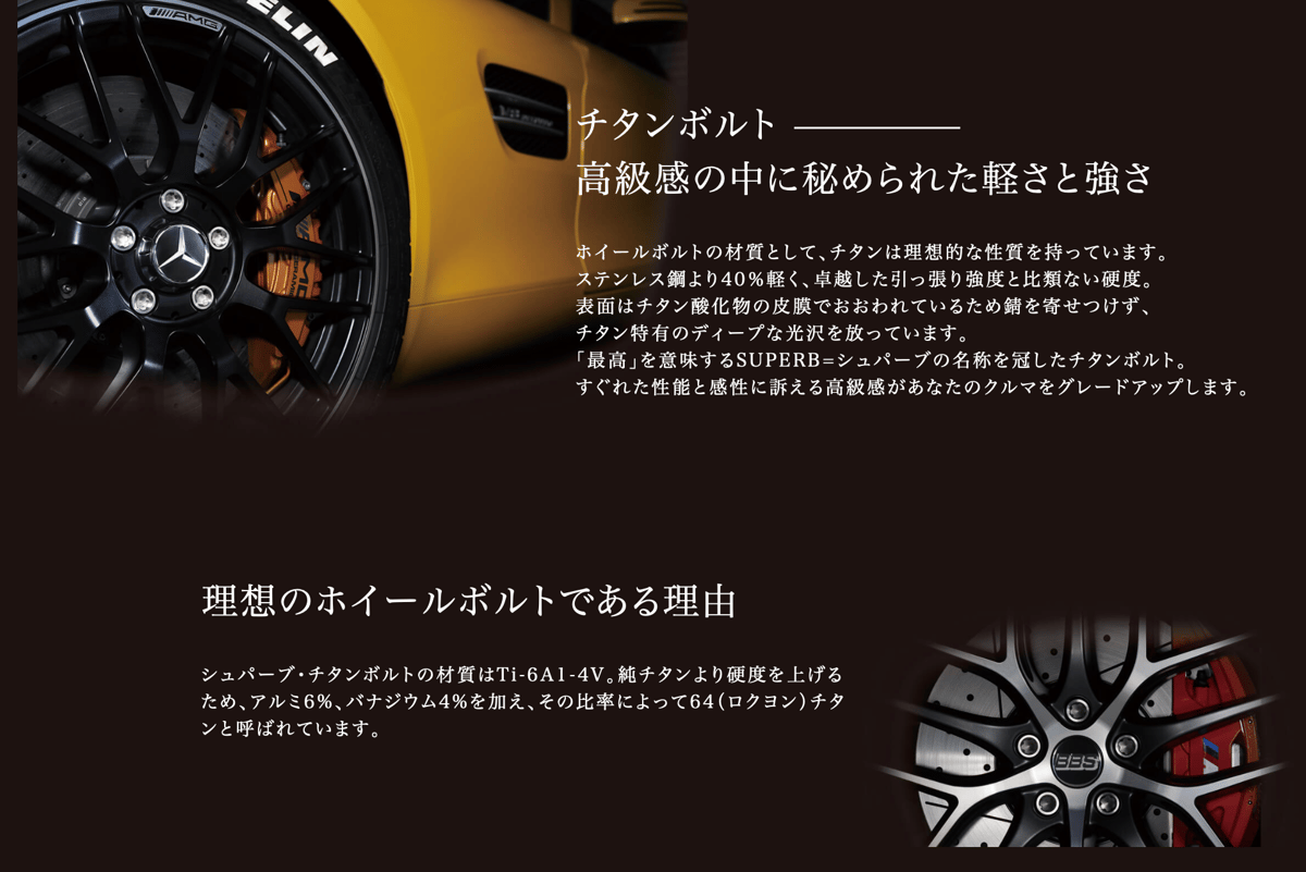 SUPERB TITAN BOLT シュパーブ チタンボルト M12×1.25 / 60°テー