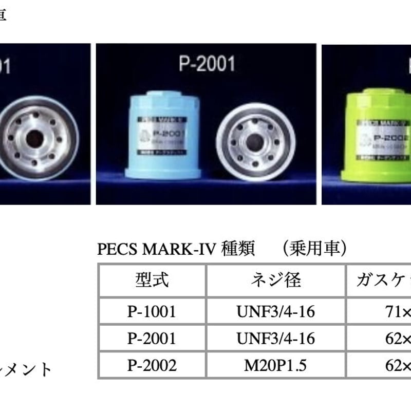 PECS P-2002 無交換式オイルフィルター オイルエレメント | ETERNAL AUTO