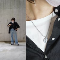 【金属アレルギー対応】シンプルコインネックレス（シルバー）40cm ーMinimal Lineー