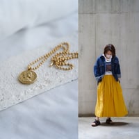 【金属アレルギー対応】シンプルコインネックレス（ゴールド）40cm　ーMinimal Lineー