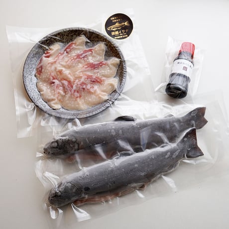 【産地直送】深瀬イワナの塩焼き＆お刺身 食べ比べセット（専用だし醤油付き・冷凍）