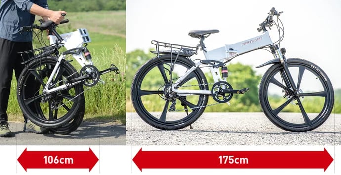 SWIFT HORSE 2】折畳み電動アシスト自転車 マットブラック