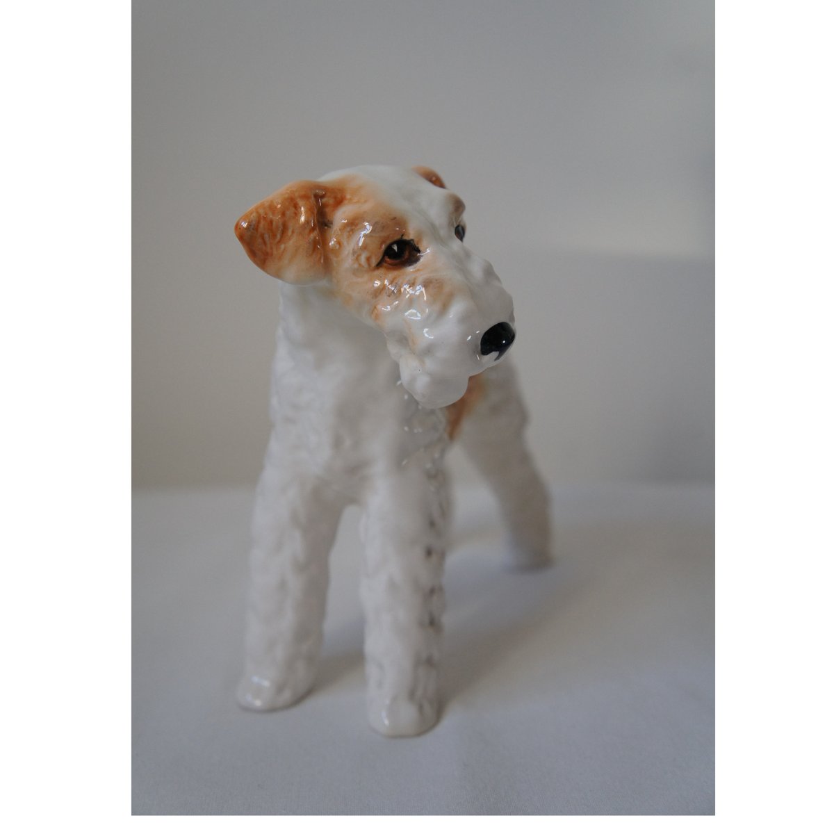 美品\"英国BESWICK製・フィギュリン／ワイヤーフォックステリア犬／約20cm 英国BESWICK製フィギュリンワイヤーフォックステリア犬約20cm