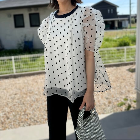 ももたん⚠️新品‼️リナシメントドットブラウス ドットブラウス | STORES