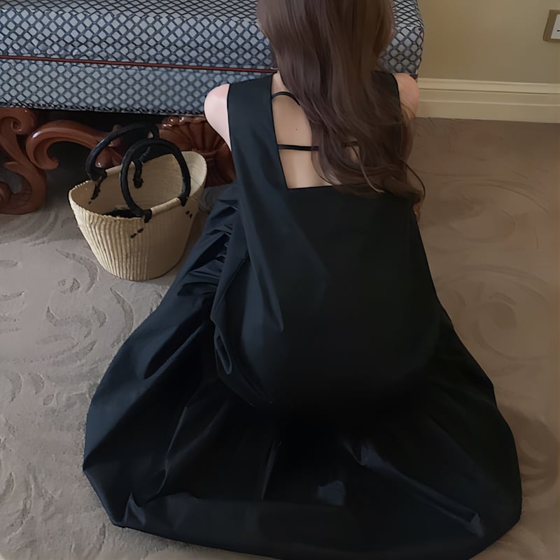 再販】バックストラップ裾切り替えワンピース | liber