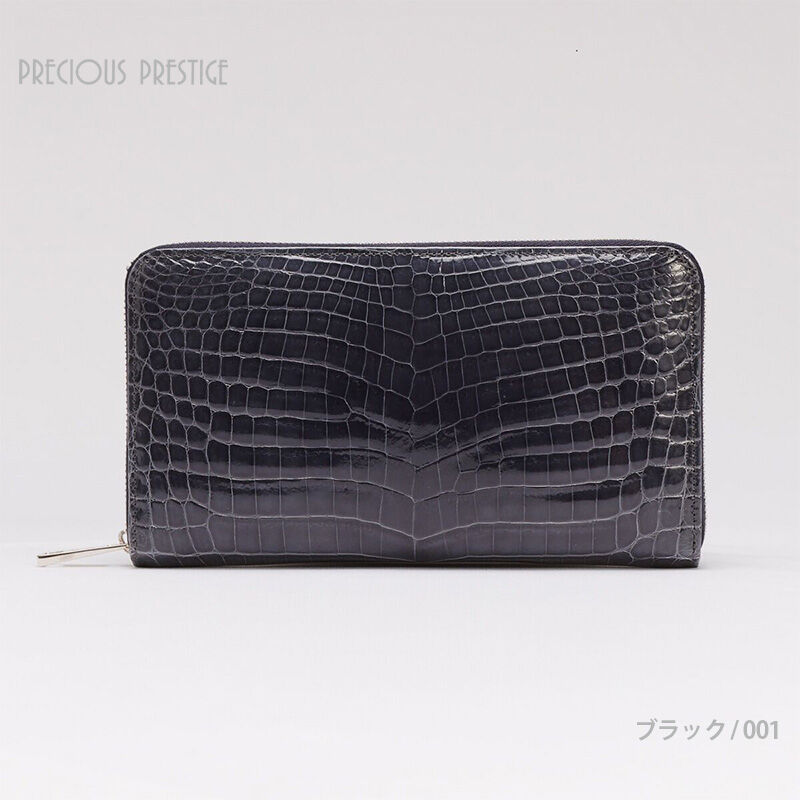 【新品】スモールクロコ　ドラーロ　エクサルティファクト　グリーン　ラウンドジップ CROCODILE(クロコダイル) 開運花柄型押し ラウンドファスナー長