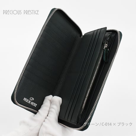 クロコダイル財布 ラウンドジップL シャイニングタイプ SCR-11806G〈目地染め全3色〉