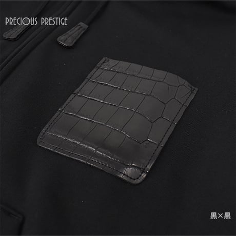 クロコポケット付きスウェットパーカー　<全2色>