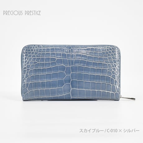 クロコダイル財布 ラウンドジップL シャイニングタイプ SCR-11806G〈目地染め全3色〉