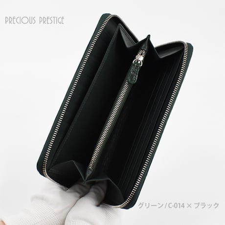クロコダイル財布 ラウンドジップL シャイニングタイプ SCR-11806G〈目地染め全3色〉