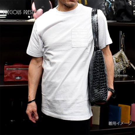 クロコポケット付きTシャツ　<全2色>