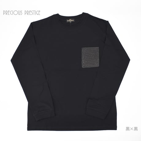 クロコポケット付きロングTEE　<全2色>