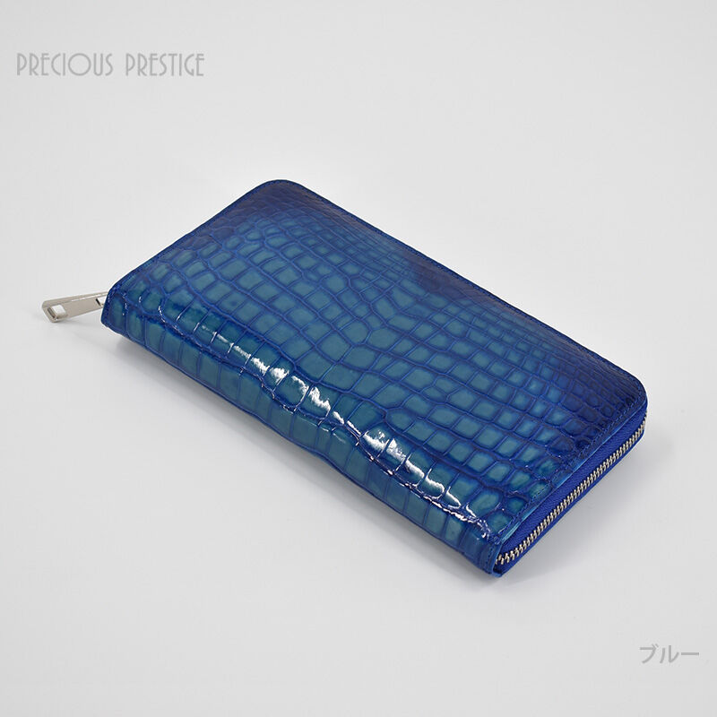 PRECIOUS PRESTIGE 折り財布 シャイニングクロコ 日本製 クロコダイル 二つ折り札入れ シャイニングクロコ ツートン 二