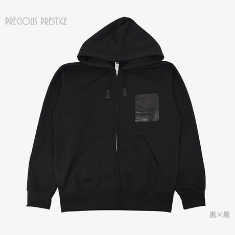 クロコポケット付きスウェットパーカー　<全2色>