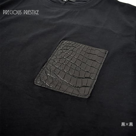 クロコポケット付きロングTEE　<全2色>