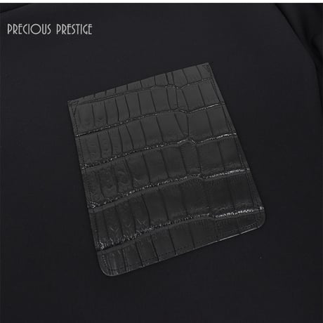 クロコポケット付クルーネックロングTEE　〈全3サイズ〉　PLMCR-50220