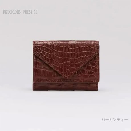 三つ折りウォレット 　マットクロコ　＜全４色＞　MCR-12410