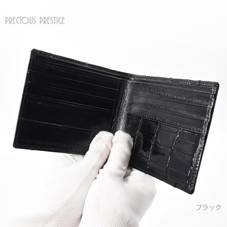 イールスキン×内装（一部クロコ使い）折財布　〈全2色〉　AN-1005-1N