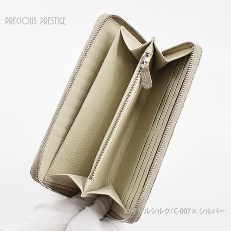 クロコダイル財布 ラウンドジップL シャイニングタイプ SCR-11806G〈目地染め全3色〉