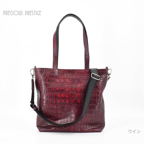 クロコトートバッグ　〈全2色〉　SHAM-12607