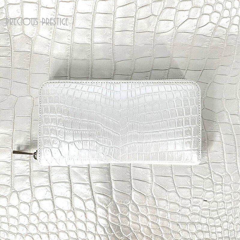 ホワイトシルバークロコダイル長財布 SIAMNESS シャムネス ヒマラヤクロコダイル 二つ折り長財布 財布
