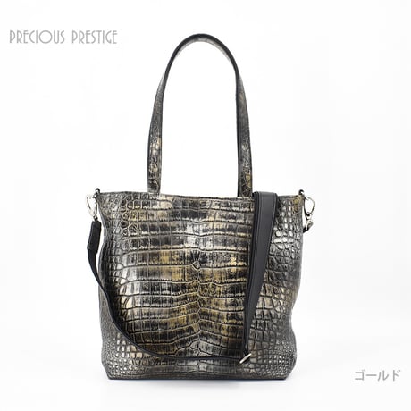 クロコトートバッグ　〈全2色〉　SHAM-12607
