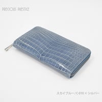 クロコダイル財布 ラウンドジップL シャイニングタイプ SCR-11806G〈目地染め全3色〉