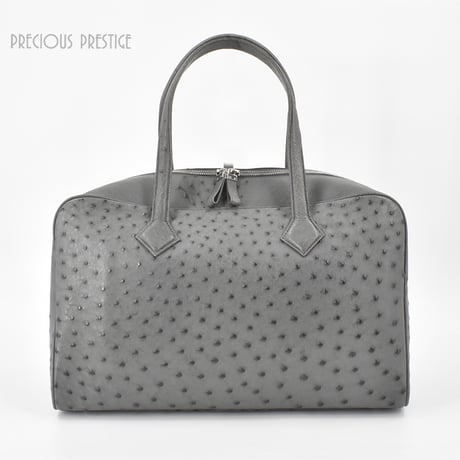 BUONE BORETTA オーストリッチ？ラウンドトップハンドバッグ  