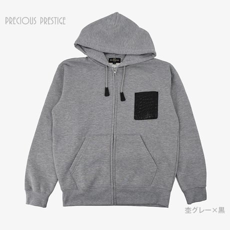 クロコポケット付きスウェットパーカー　<全2色>