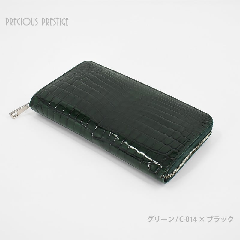 ラウンドジップL シャイニングクロコ SCR-11806G〈目地染め全3色