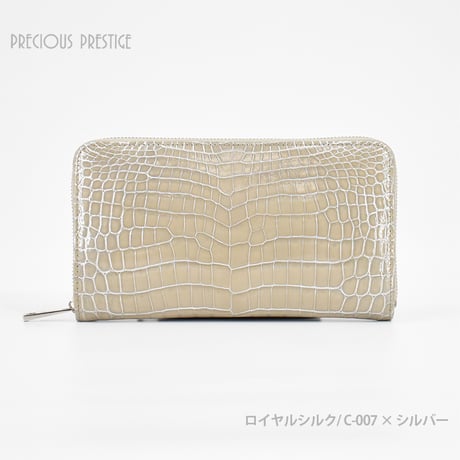 クロコダイル財布 ラウンドジップL シャイニングタイプ SCR-11806G〈目地染め全3色〉