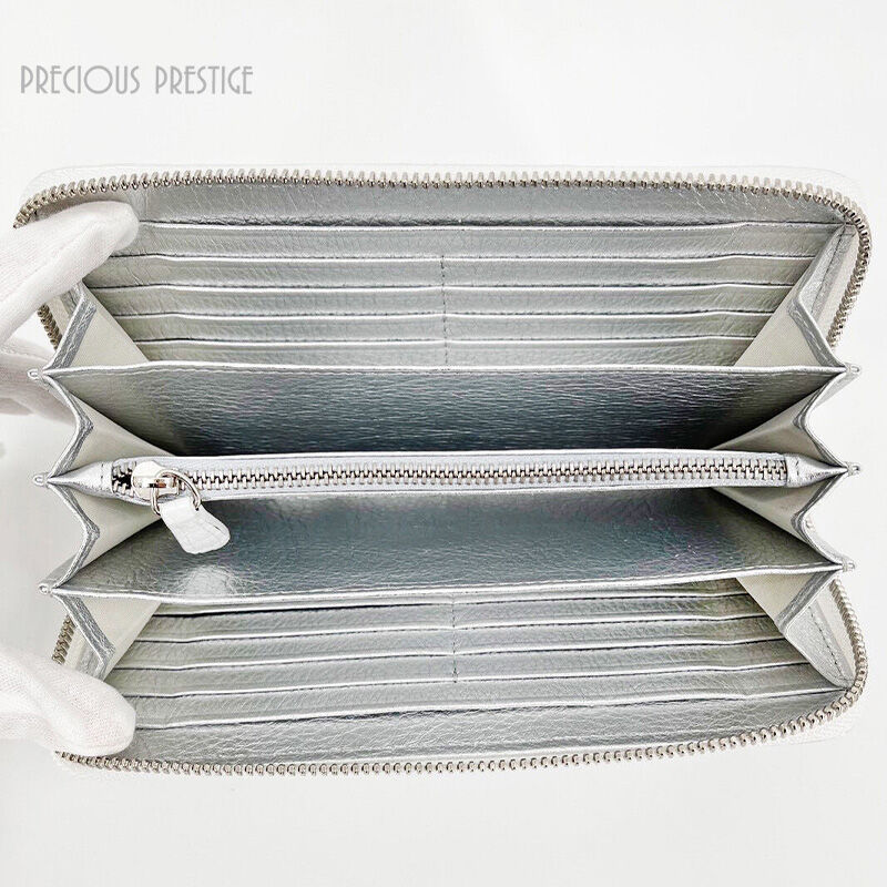 ホワイトシルバークロコダイル長財布 クロコダイル長財布 ラウンドファスナー メンズ レディース 本革